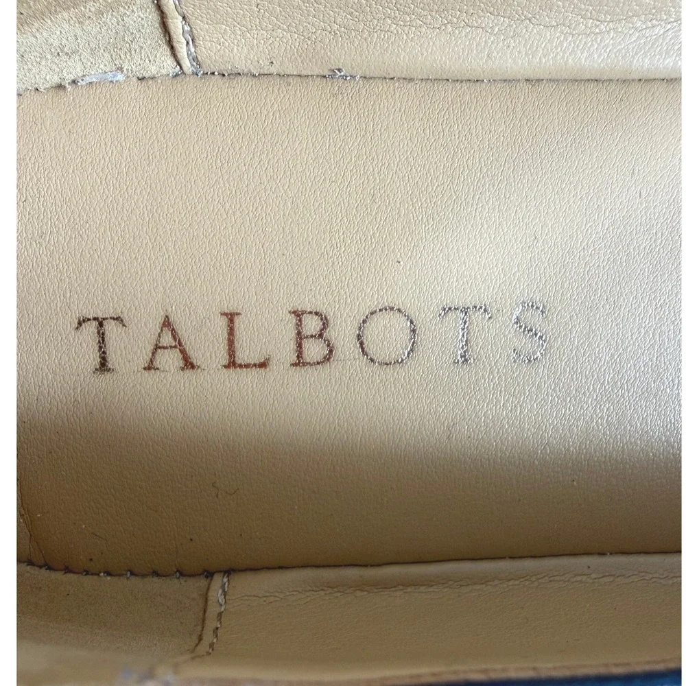 Talbots Francesca Driving Moccasin Grosgrain Bow Navy Red Size 7.5 AA NWOT Prep